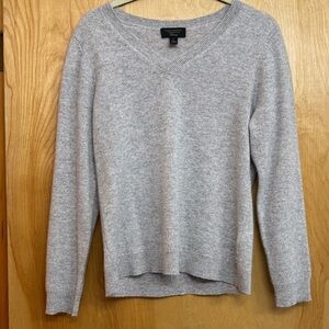 Charter Club Cashmere Heather Gray V-Neck Sweater